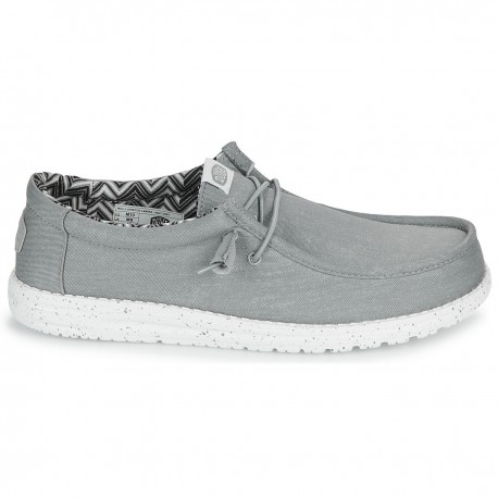 Hey Dude Wally Stretch Canvas Light Grey 40700-007