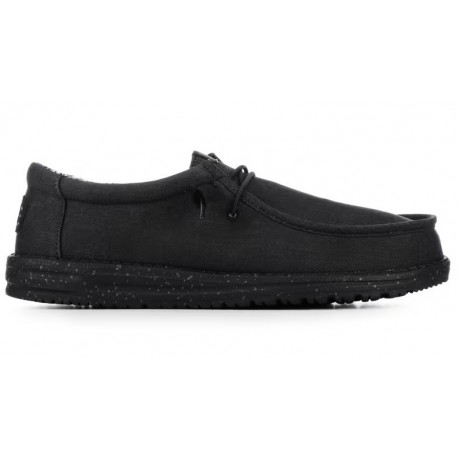 Hey Dude Wally Stretch Canvas Black/Black 40700-060